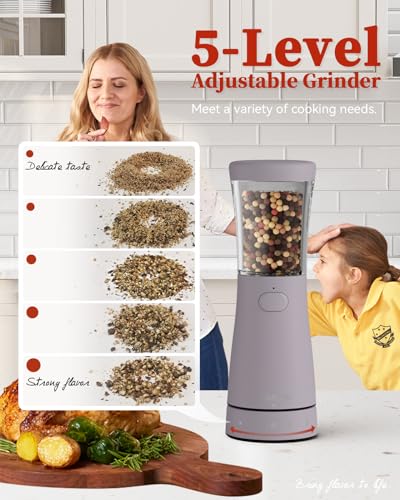 Electric Salt and Pepper Grinder Set with Storage Base (2 Count)