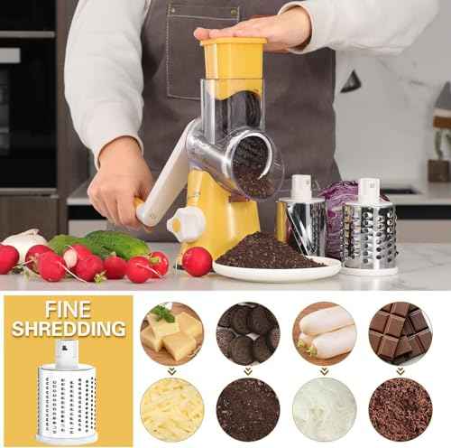 Rotary Cheese Grater Hand Crank Cheese Shredder for Fresh Cheese
