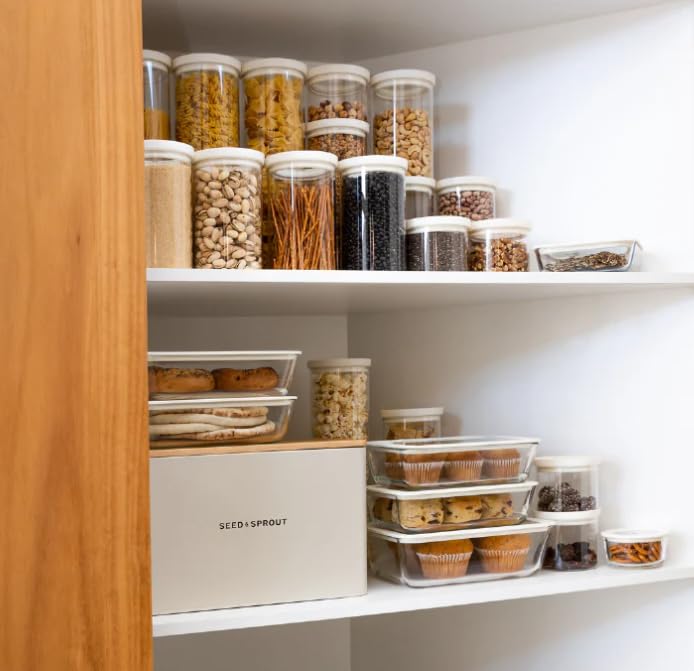 Glass Food Container Set with Glass Lid (3 Count)