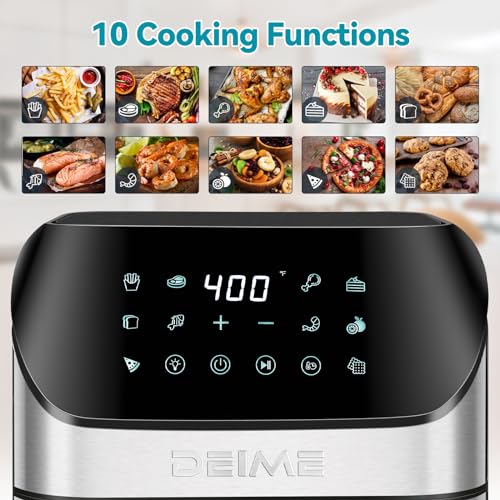 Air Fryer 6.2 QT Oilless 1500W Large Capacity Oven Air Fryers Healthy Cooker with 10 Preset