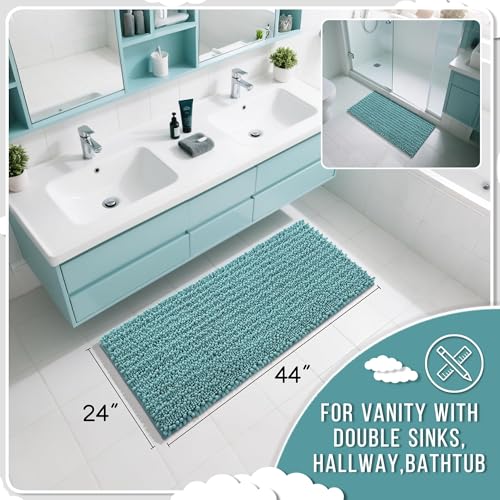 Long Bathroom Rugs Non Slip Washable 44x24 Inch