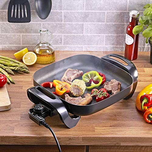 12 x 12 Inch Nonstick Ceramic Electric Skillet with Glass Lid