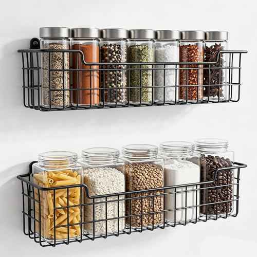Wall Mounted Spice Rack Organizer (2 Count)