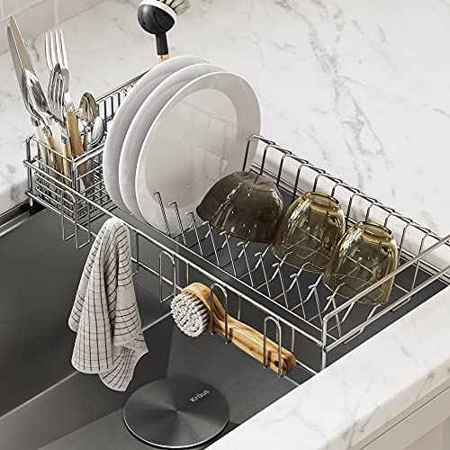 Workstation Kitchen Sink Dish Drying Rack Drainer and Utensil Holder