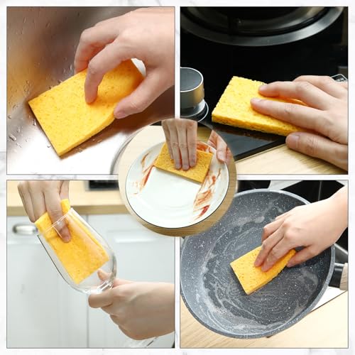 100 Pieces Compressed Wood Pulp Dish Sponges for Kitchen (100 Count)