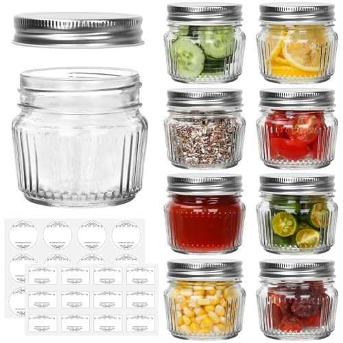 Small Glass Mason Jars with Lids (8 Count)