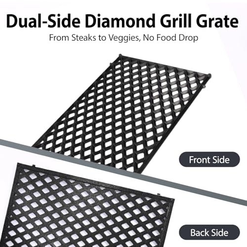 17.5" Dual Sided Diamond Sear Grill Grates for Weber Spirit 300