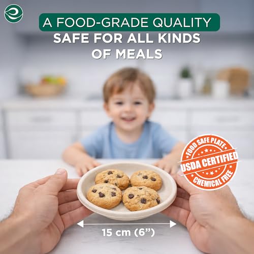 6 Inch Disposable Bagasse Paper Plates (500 Count)