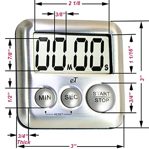 Elegant Digital Kitchen Timer Stainless Steel