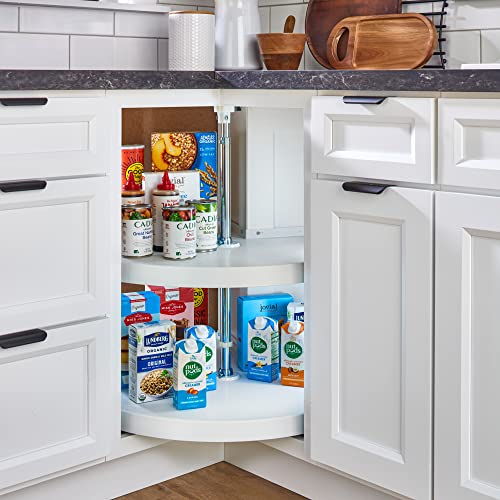 2 Tier Pie Cut Plastic Lazy Susan for Corner Base Cabinets