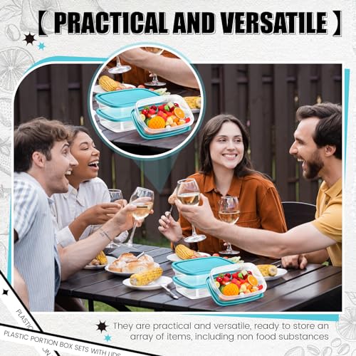 18 Pcs 33 oz Plastic Food Storage Containers with Lids (18 Count)