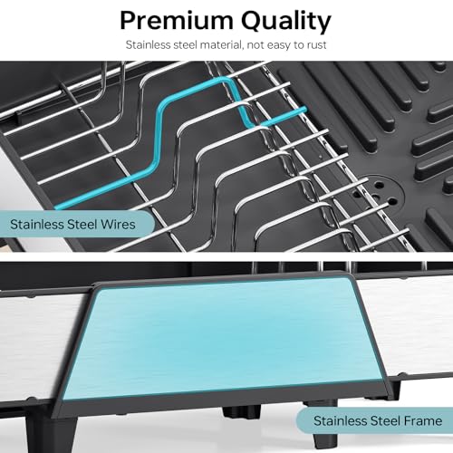 Large Expandable Dish Drying Rack for Kitchen Counter