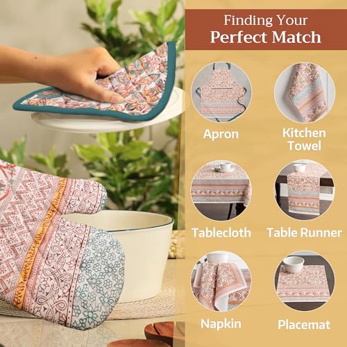 100% Cotton Oven Mitt & Pot Holder Set (2 Count)
