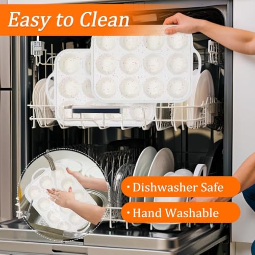 Silicone Muffin Pan for Baking with Metal Reinforced Frame