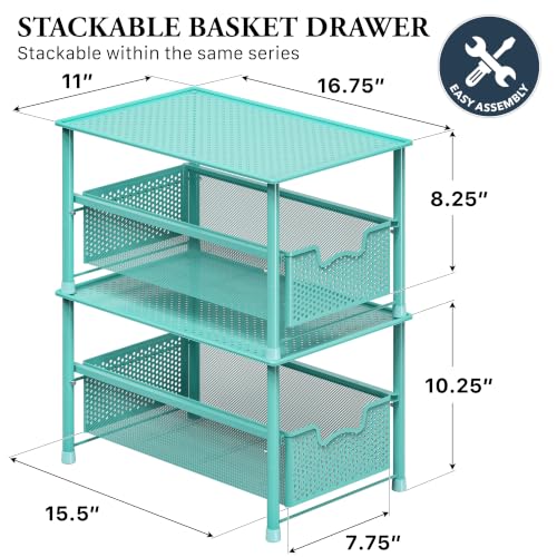 Stackable Under Sink Sliding Basket Drawer