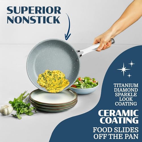 Ceraluxe 20Pc Pots and Pans Set Non Stick Ceramic Cookware Set