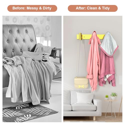 Gold Wall Mount Coat Rack