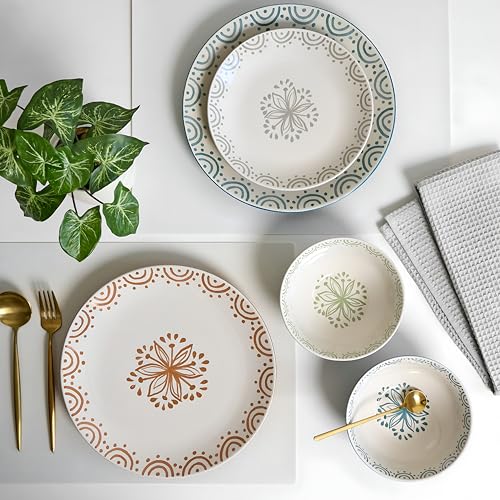 12 Piece Speckled Stoneware Dinnerware Set for 4