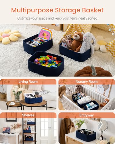 Small Woven Storage Basket for Organizing (3 Count)