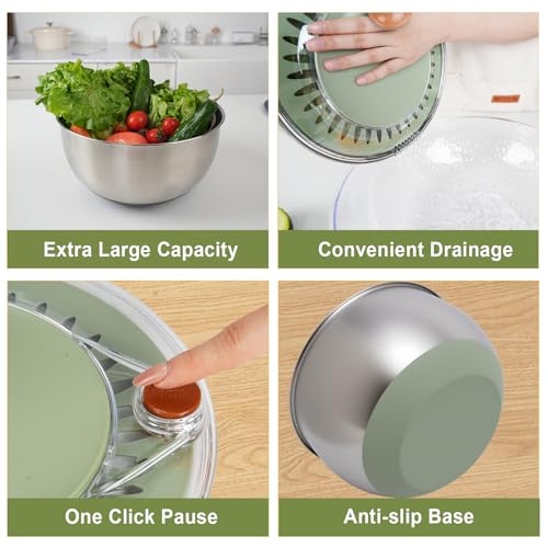 Stainless Steel Salad Spinner Large