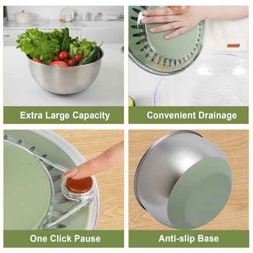 Stainless Steel Salad Spinner Large