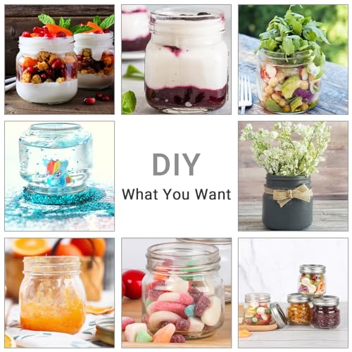 6 Pack 8oz Small Glass Mason Jars