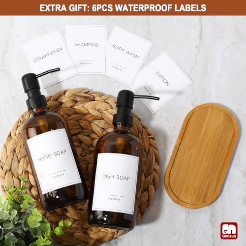 Amber Glass Soap Dispenser (2 Count)