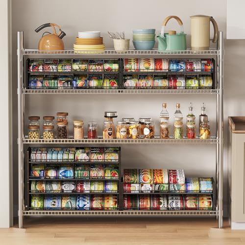 Extra-Long 2-Tier Stackable Can Organizer for Pantry (2 Count)