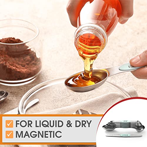 Stainless Steel 8 Magnetic Measuring Spoons Set (2 Count)