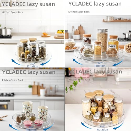 2 Pack Lazy Susan 9.25" Turntable Rotating Spin Organizer Storage