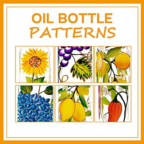 17oz Hand Painted Glass Olive Oil Bottle Dispenser