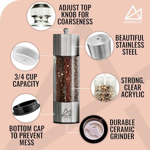 Salt and Pepper Grinder Set Manual 2 Pack (2 Count)