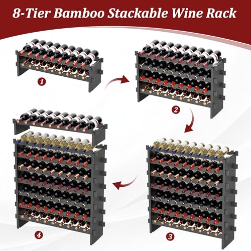 Bamboo Stackable Wine Rack