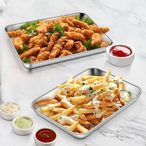 1 Pack 9 x 7 Inches Mini Stainless Steel Baking Sheet