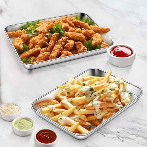 10x8 Inches Small Stainless Steel Baking Sheet Set of 4 (3 Count)