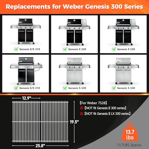 19.5 Inch Grill Grates for Weber Genesis 300 Series