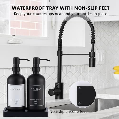Black Thick Glass Soap Dispenser (2 Count)