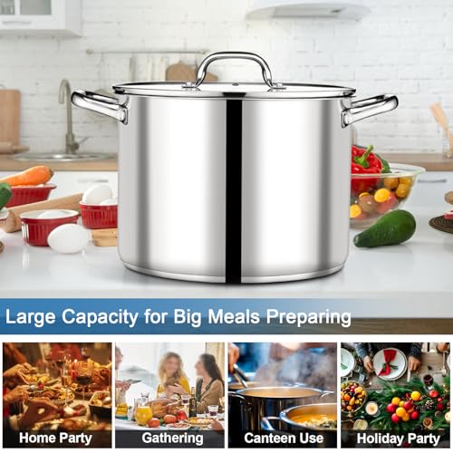 16 QT Stainless Steel Stock Pot with Lid