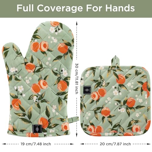 Oven Gloves Heat Resistant Potholder Set Oven Gloves with Anti (2 Count)
