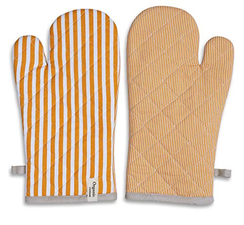 Cotton Oven Mitts Set of 1 with Hanging Loop Non (2 Count)