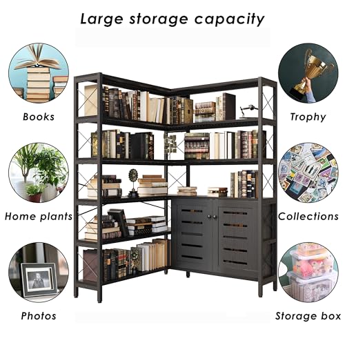 6 Shelf Corner Bookshelf (6 Count)