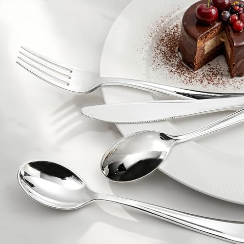 200Pcs Silver Plastic Cutlery