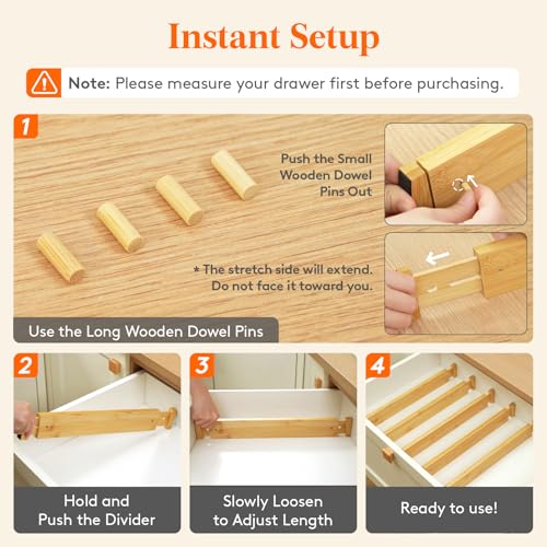 2.4" Kitchen Drawer Dividers (8 Count)