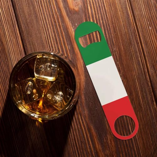 Ltaly Flag Stainless Steel Bottle Opener Green White Red Italian Country Flag Flat Beer Bottle Opener Keychain for Home Kitchen Bar Restaurant Party Birthday Gift
