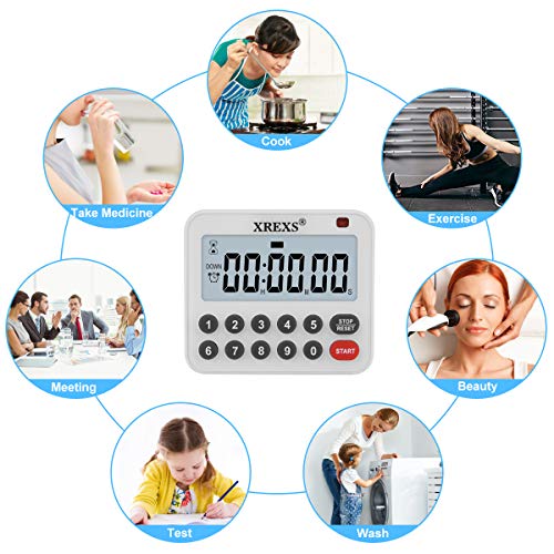 Digital Kitchen Timer Magnetic Countdown Up Cooking Loud Alarm