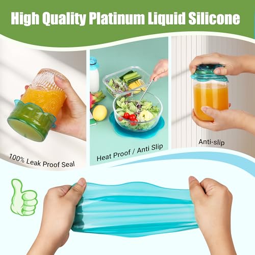 Silicone Stretch Lids for Food Storage in Fridge (6 Count)
