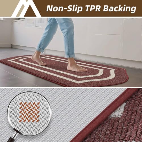 Long Kitchen Floor Mats and Rugs 2PCS Non Slip Washable