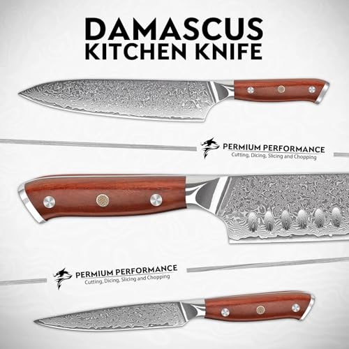 Damascus Knife Set (3 Count)