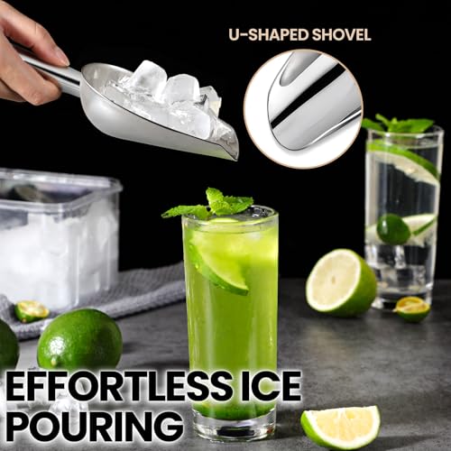 12oz Stainless Steel Ice Scoop for Freezer