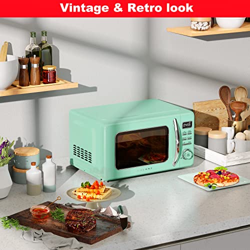GLCMKZ07GNR07 Retro Countertop Microwave Oven with Auto Cook & Reheat